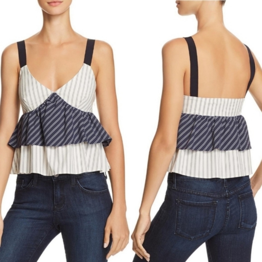 NWT, Joie Marjie Striped Peplum Top